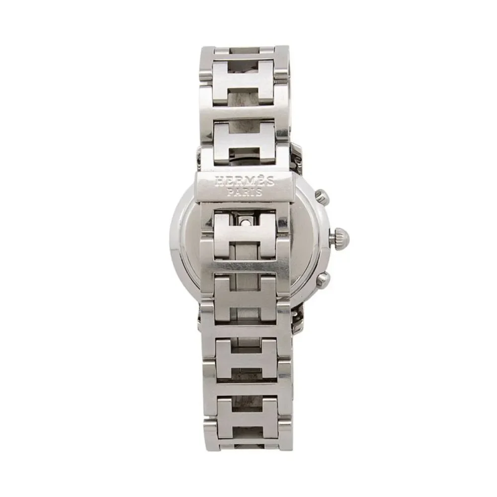 Hermes Stainless Steel Quartz Clipper Chronograph 31mm Watch